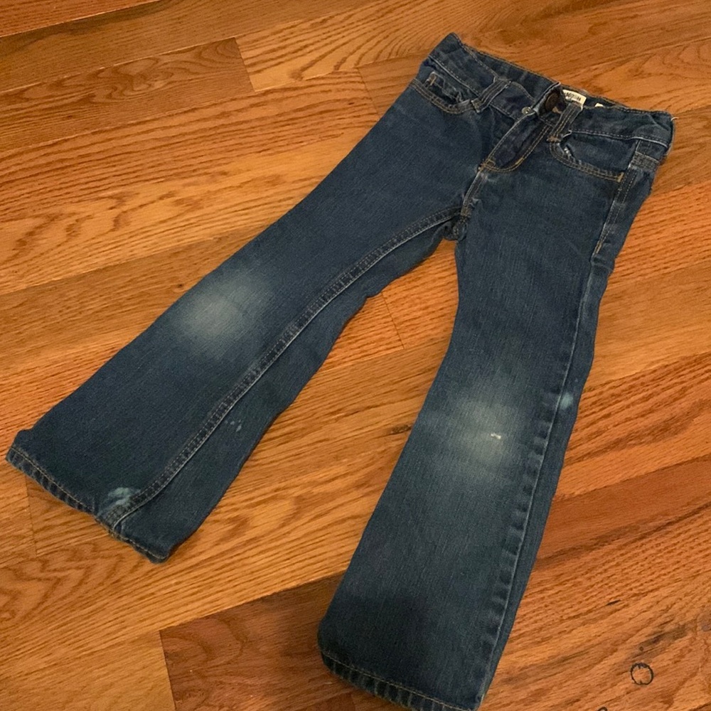 Osh Kosh BGosh | Bootcut Jeans 4T Toddler Girl Dark Denim Distressed Slim Bottom
